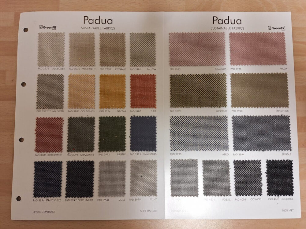 Cushion Fabric Colour Chart