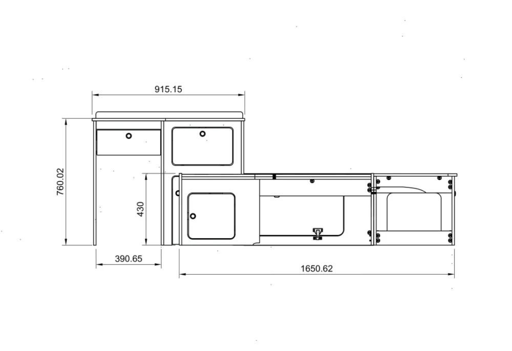 Ford Transit Custom SWB 2012-2023 U-Shape Bed System - Image 3
